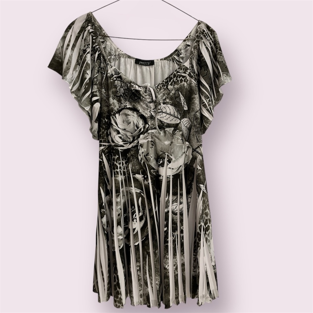 PRETTY Woman Cap Sleeve Blouse/mini dress